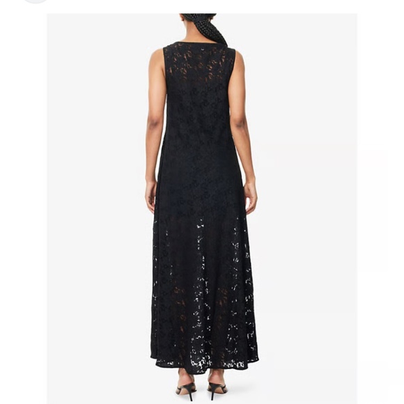Banana Republic Black Lace Maxi Evening Dress Size Large - Picture 2 of 12